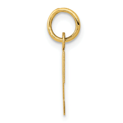 10K Yellow Gold Small Block Initial T Charm