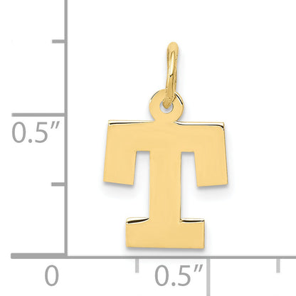 10K Yellow Gold Small Block Initial T Charm