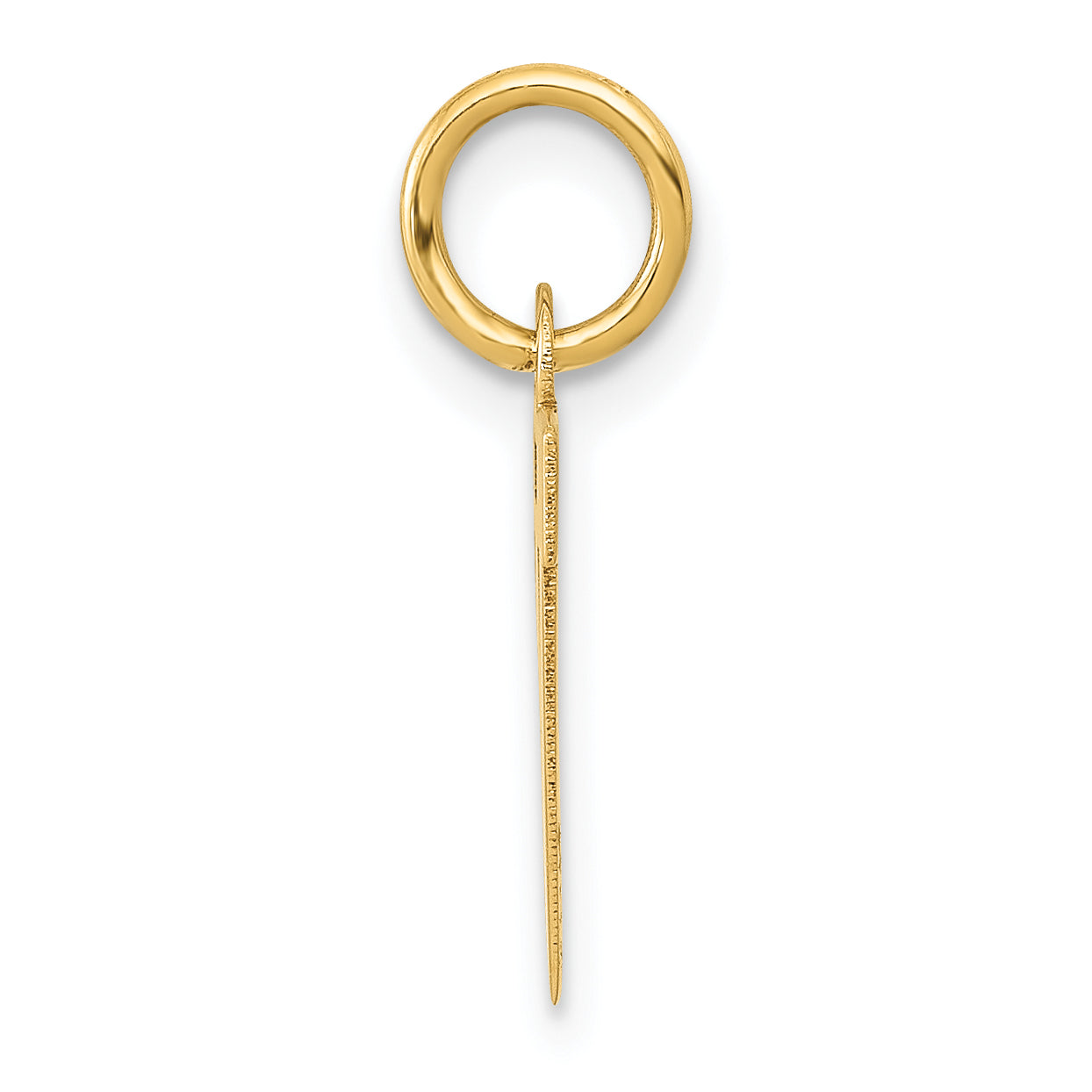 10K Yellow Gold Small Block Initial W Charm