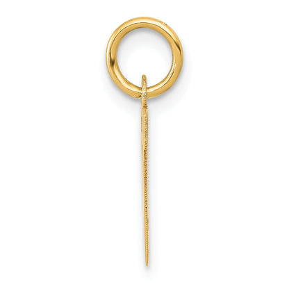 10K Yellow Gold Small Block Initial W Charm