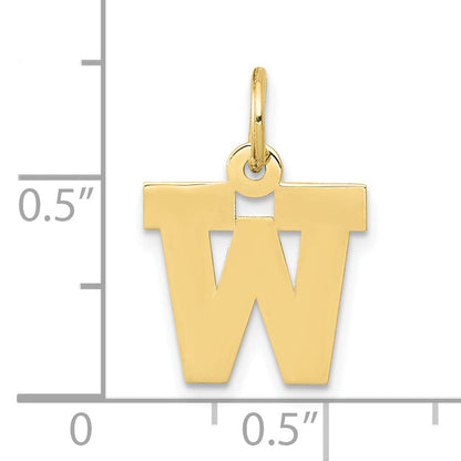 10K Yellow Gold Small Block Initial W Charm