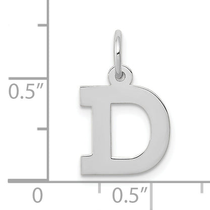 10K White Gold Small Block Initial D Charm