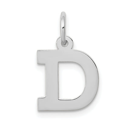 10K White Gold Small Block Initial D Charm