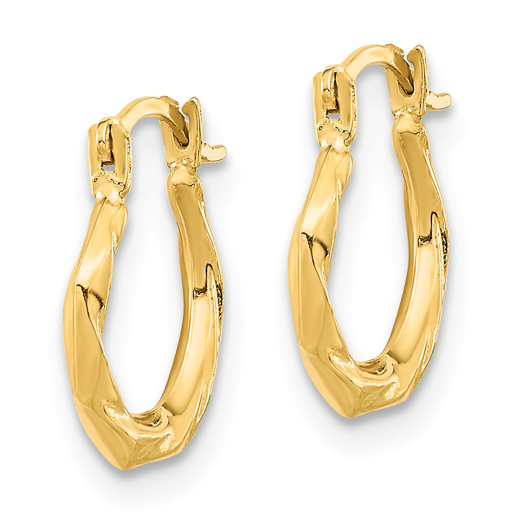 10K Yellow Gold 10K Polished Twist Hoop Earrings