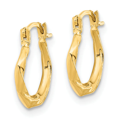10K Yellow Gold 10K Polished Twist Hoop Earrings