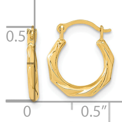 10K Yellow Gold 10K Polished Twist Hoop Earrings