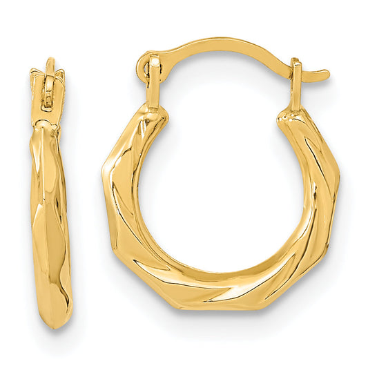 10K Yellow Gold 10K Polished Twist Hoop Earrings