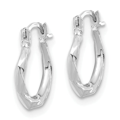 10K White Gold 10K Polished Twist Hoop Earrings