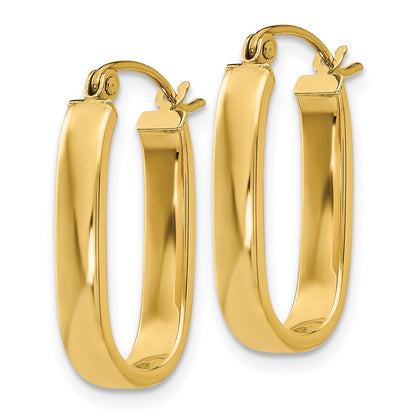 10K Yellow Gold 10K Polished 3.5mm Oval Hoop Earrings