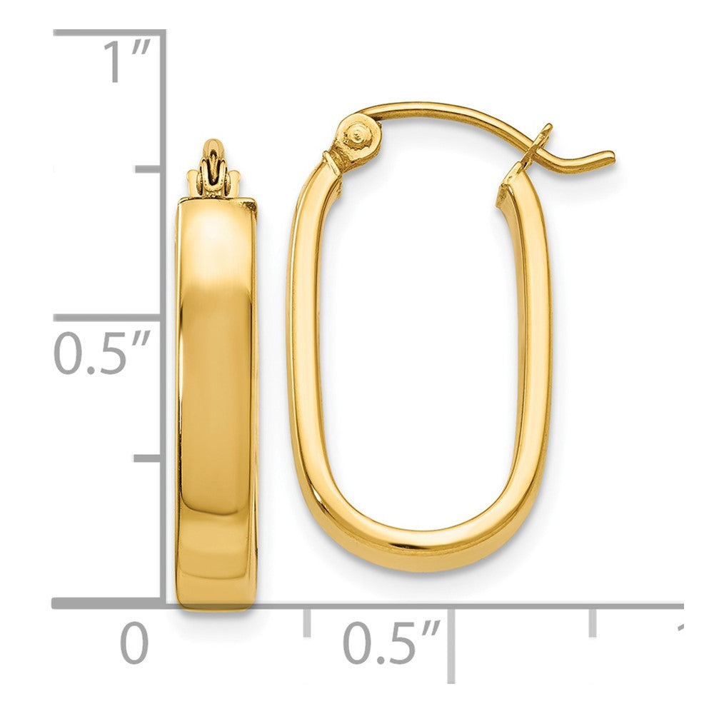 10K Yellow Gold 10K Polished 3.5mm Oval Hoop Earrings