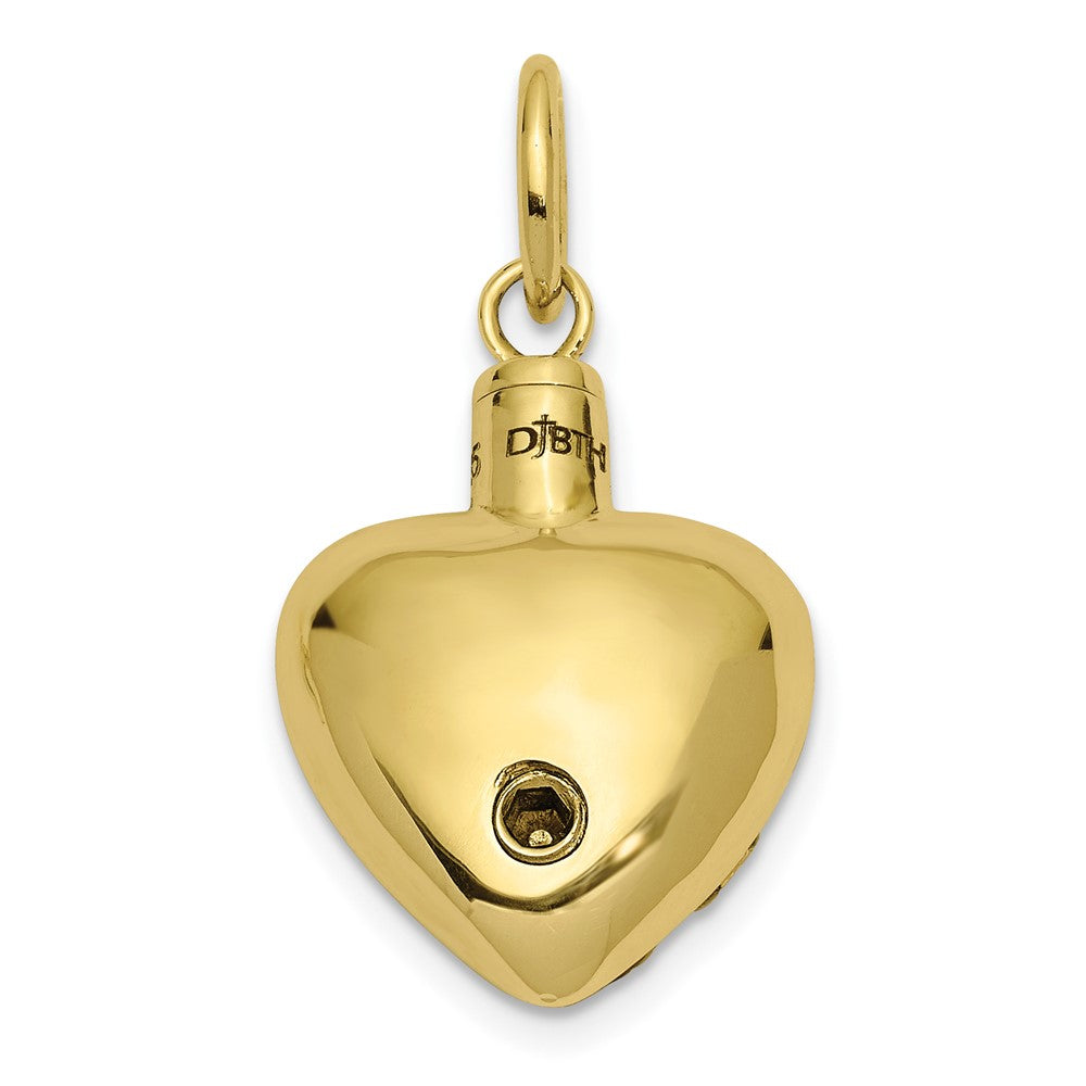 10K Yellow Gold Sentimental Expressions Heart Remembrance Ash Holder Pendant