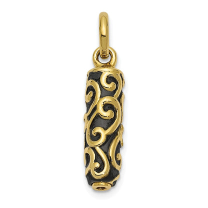 10K Yellow Gold Sentimental Expressions Cylinder Remembrance Ash Holder Pendant