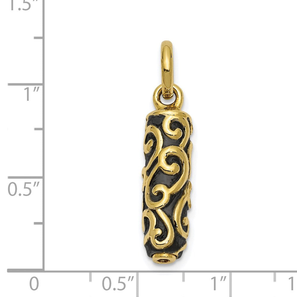 10K Yellow Gold Sentimental Expressions Cylinder Remembrance Ash Holder Pendant