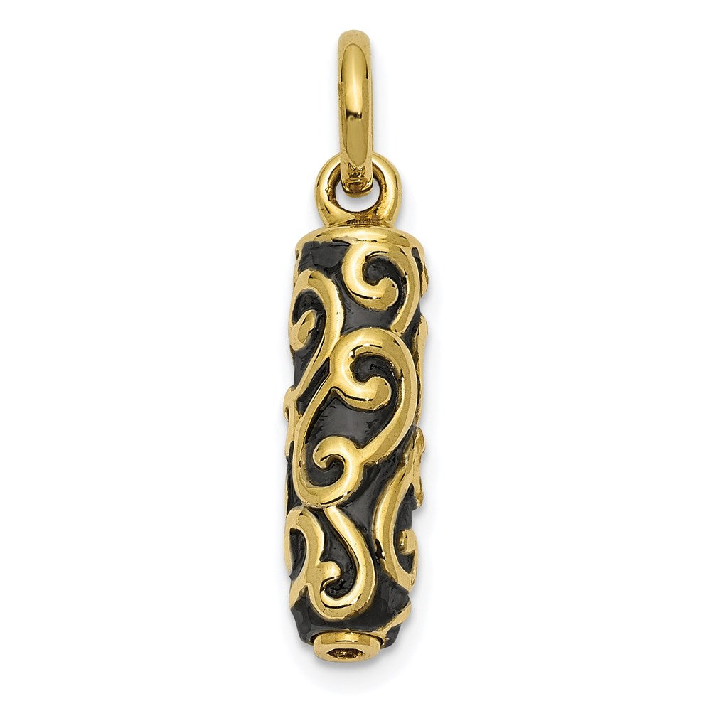 10K Yellow Gold Sentimental Expressions Cylinder Remembrance Ash Holder Pendant