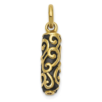 10K Yellow Gold Sentimental Expressions Cylinder Remembrance Ash Holder Pendant