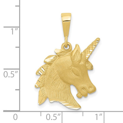 10K Yellow Gold Unicorn Head Charm