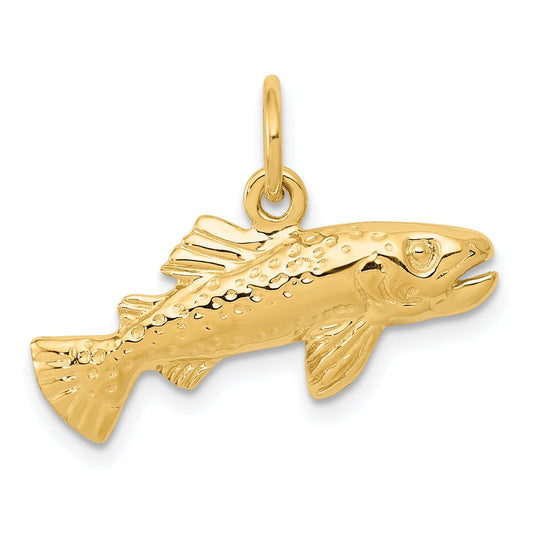 10K Yellow Gold Fish Charm