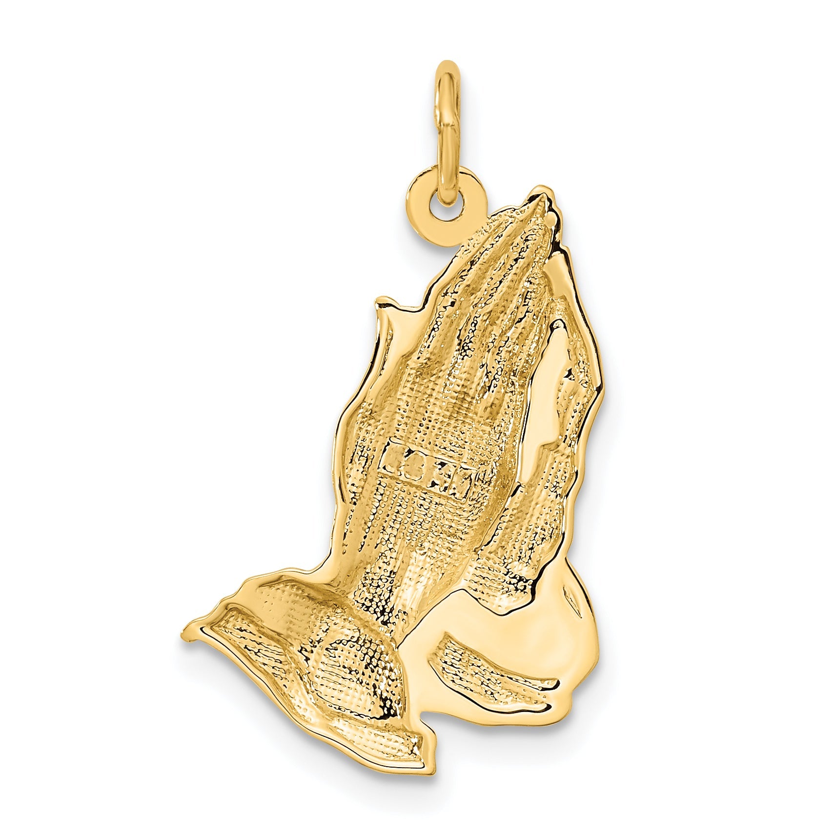 10K Yellow Gold Praying Hands Pendant