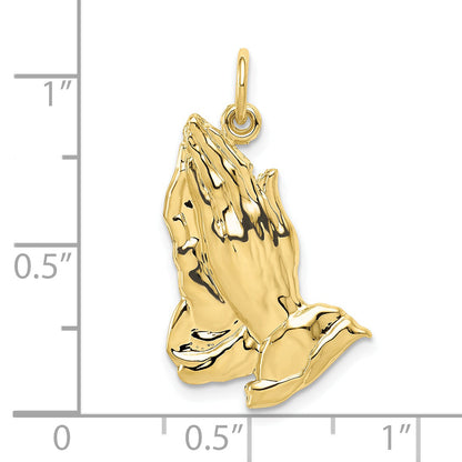 10K Yellow Gold Praying Hands Pendant