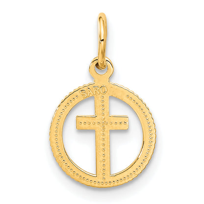 10K Yellow Gold Eternal Life Cross Charm