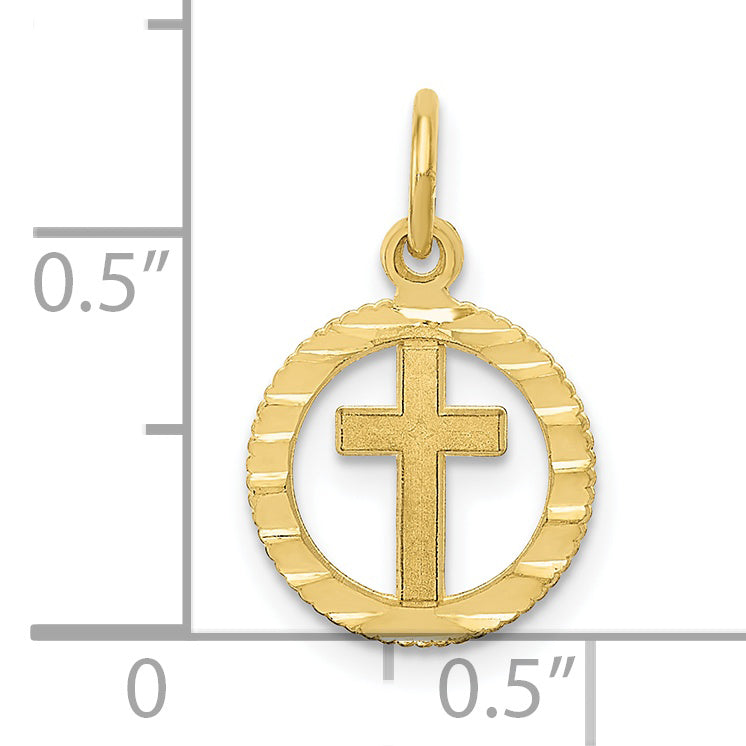 10K Yellow Gold Eternal Life Cross Charm