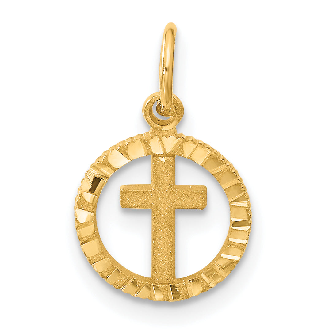 10K Yellow Gold Eternal Life Cross Charm