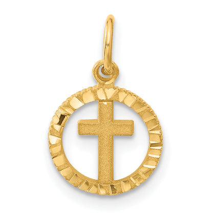 10K Yellow Gold Eternal Life Cross Charm