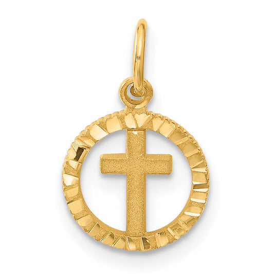 10K Yellow Gold Eternal Life Cross Charm