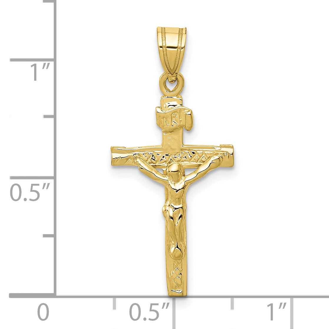 10K Yellow Gold Inri Crucifix Charm