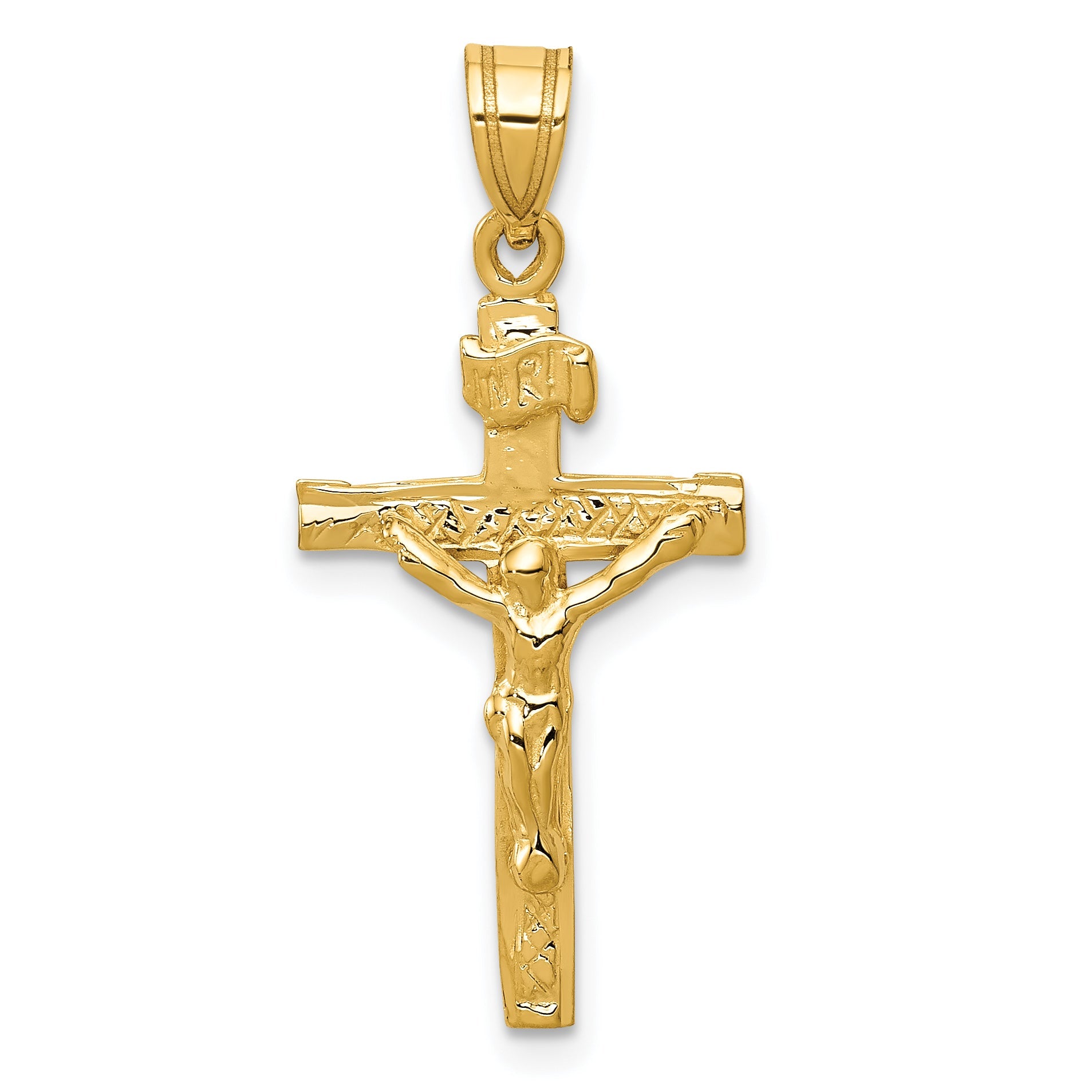 10K Yellow Gold Inri Crucifix Charm