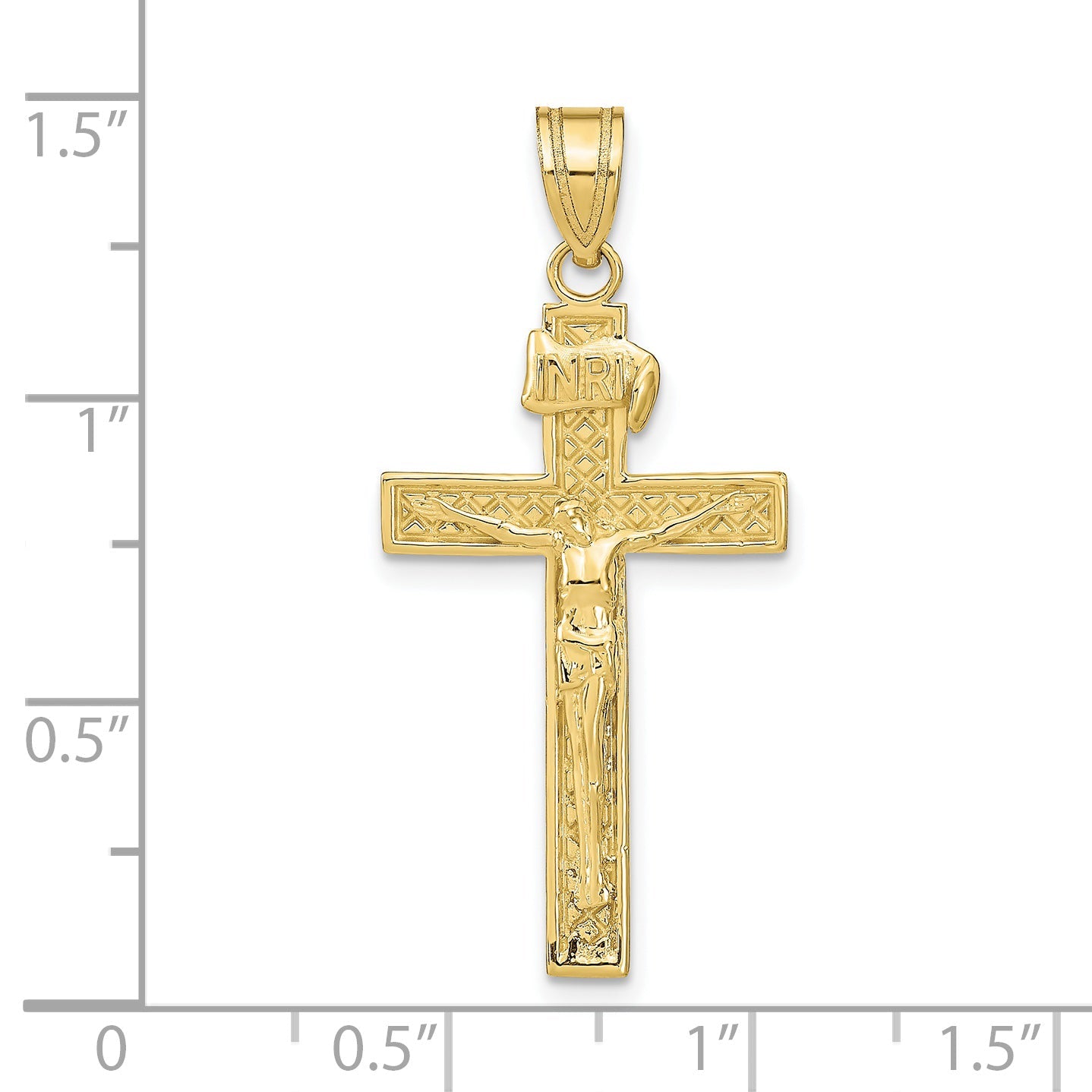 10K Yellow Gold Inri Crucifix Pendant