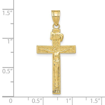 10K Yellow Gold Inri Crucifix Pendant