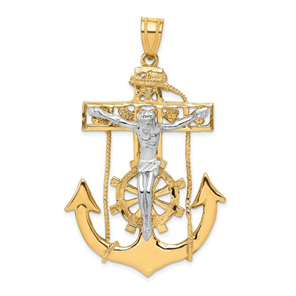 10K Two-Tone Mariner'S Crucifix Pendant