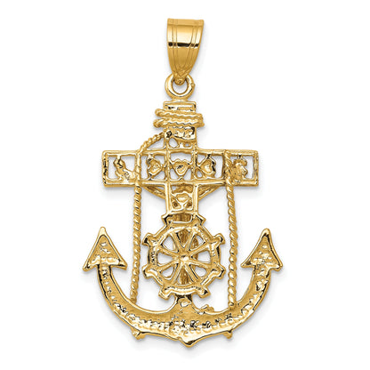 10K Yellow Gold Mariners Cross Pendant