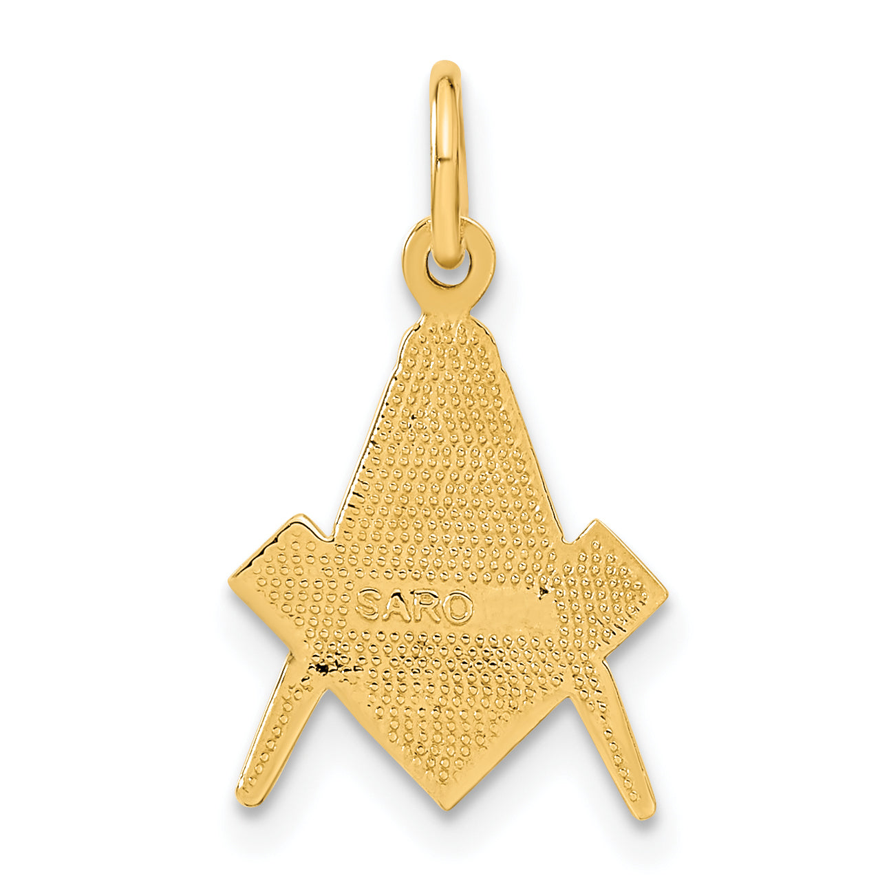 10K Yellow Gold Polished And Textured Masonic Symbol Charm