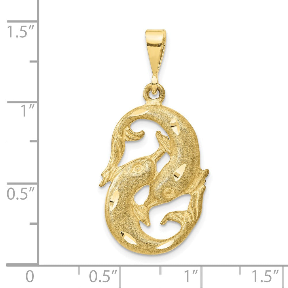 10K Yellow Gold Pisces Zodiac Charm