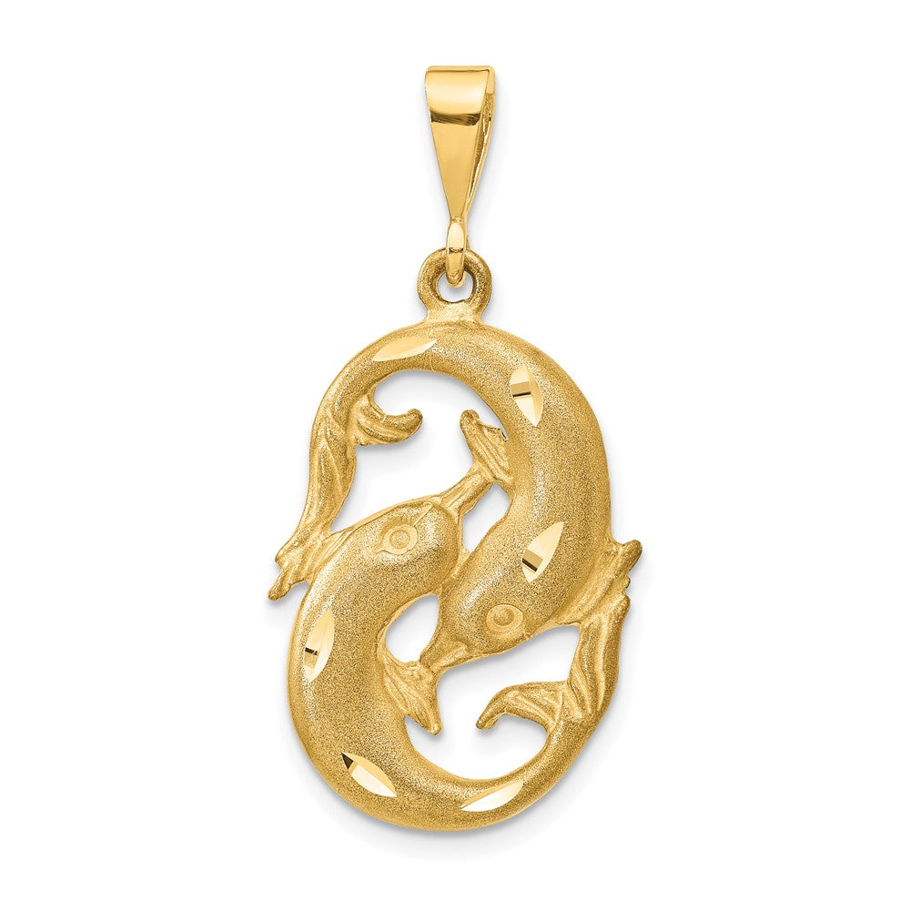 10K Yellow Gold Pisces Zodiac Charm