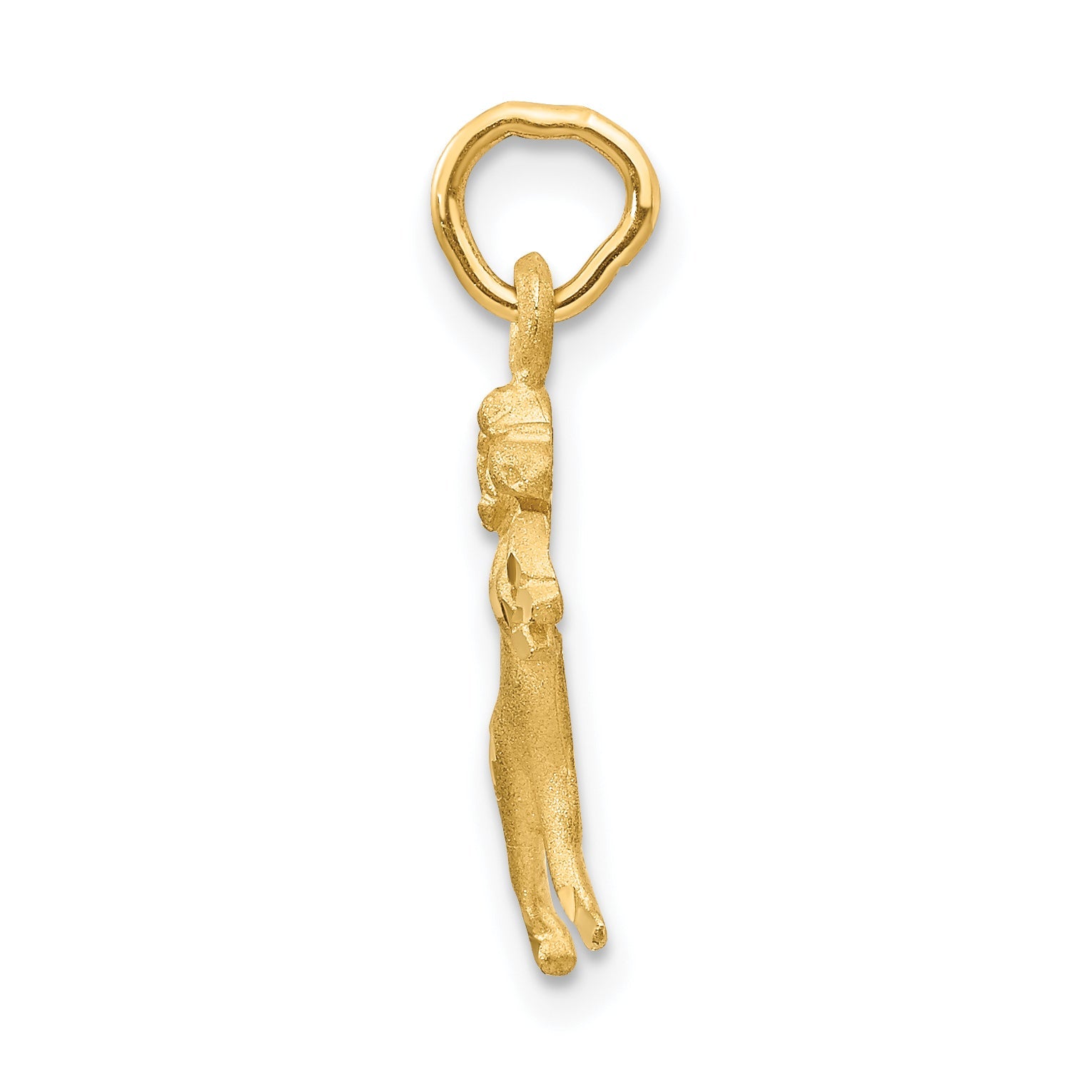 10K Yellow Gold Satin Aries Zodiac Charm