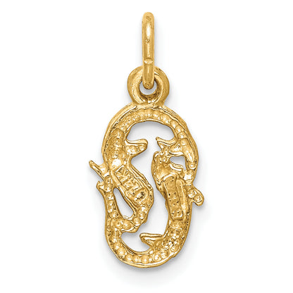 10K Yellow Gold Pisces Zodiac Charm