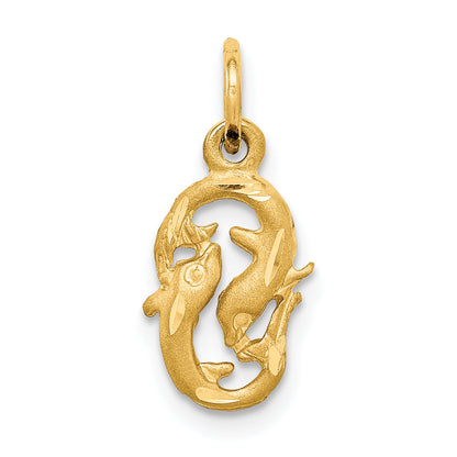 10K Yellow Gold Pisces Zodiac Charm