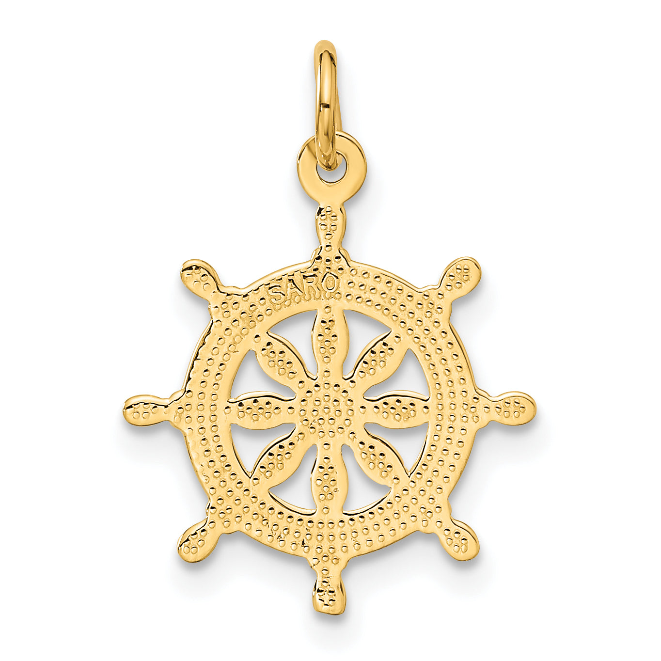 10K Yellow Gold Ships Wheel Charm