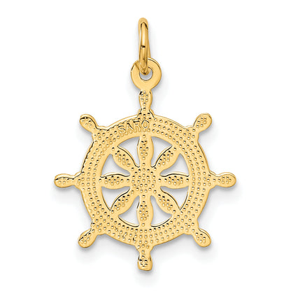 10K Yellow Gold Ships Wheel Charm