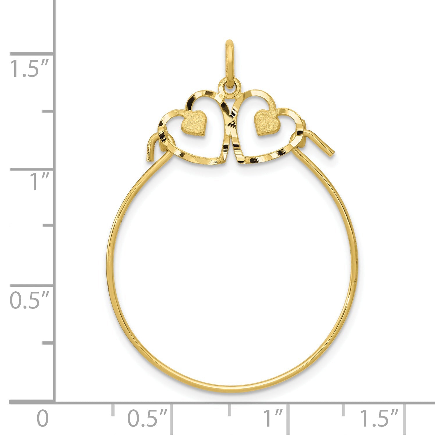 10K Yellow Gold Heart Charm Holder