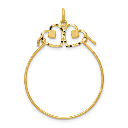 10K Yellow Gold Heart Charm Holder