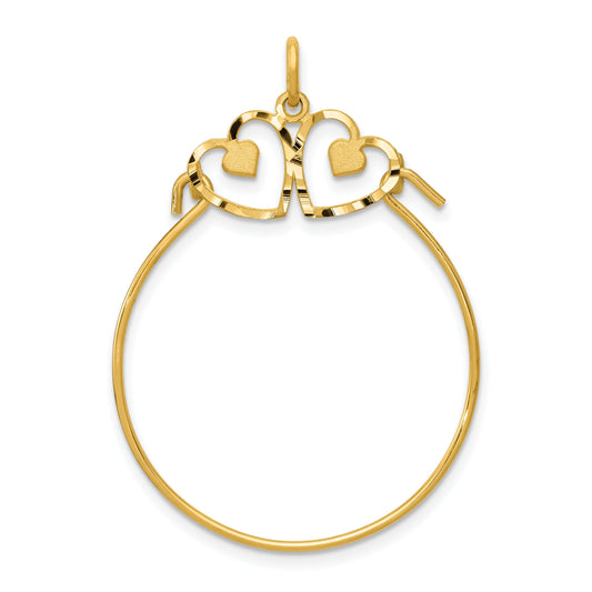 10K Yellow Gold Heart Charm Holder