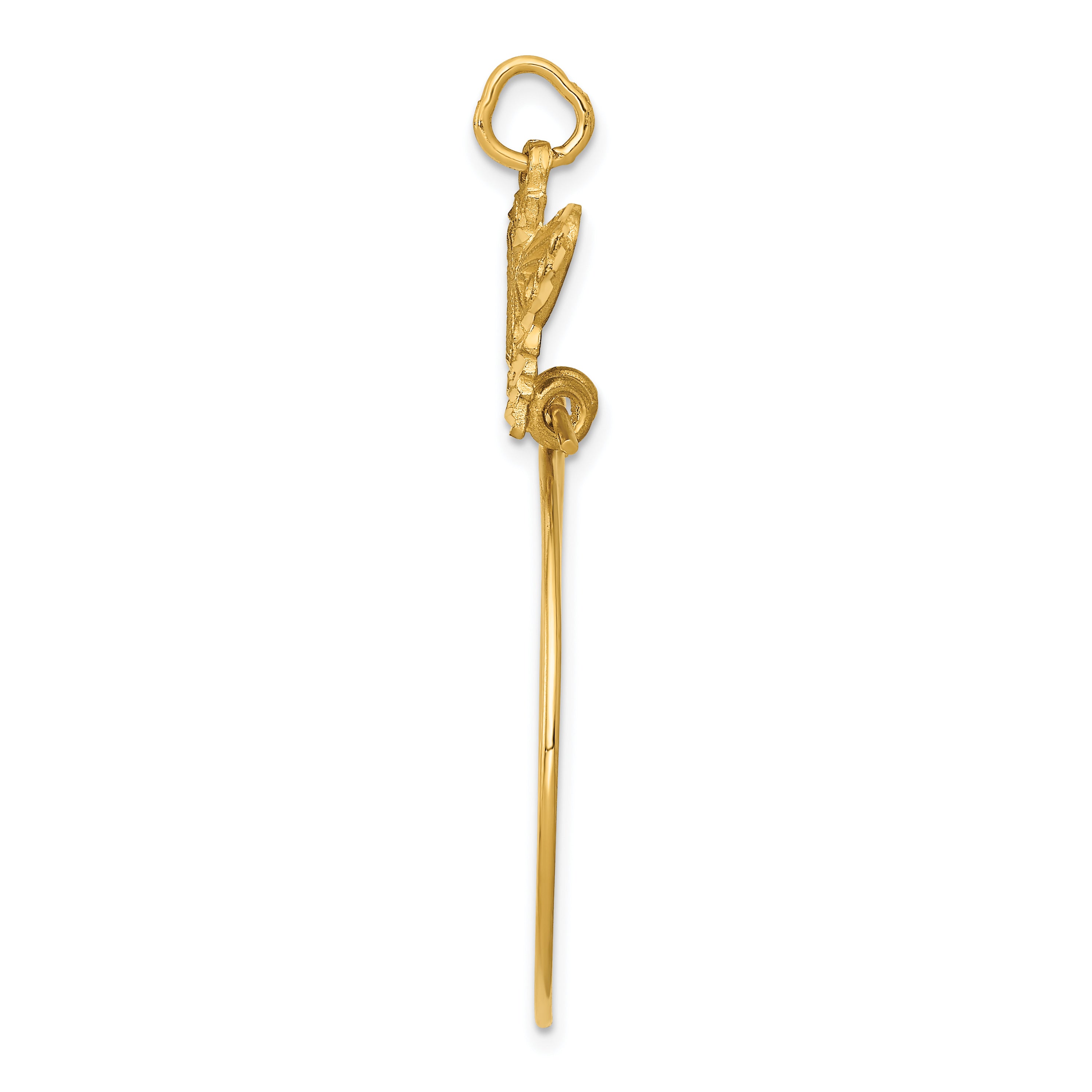 10K Yellow Gold Butterfly Holder Charm