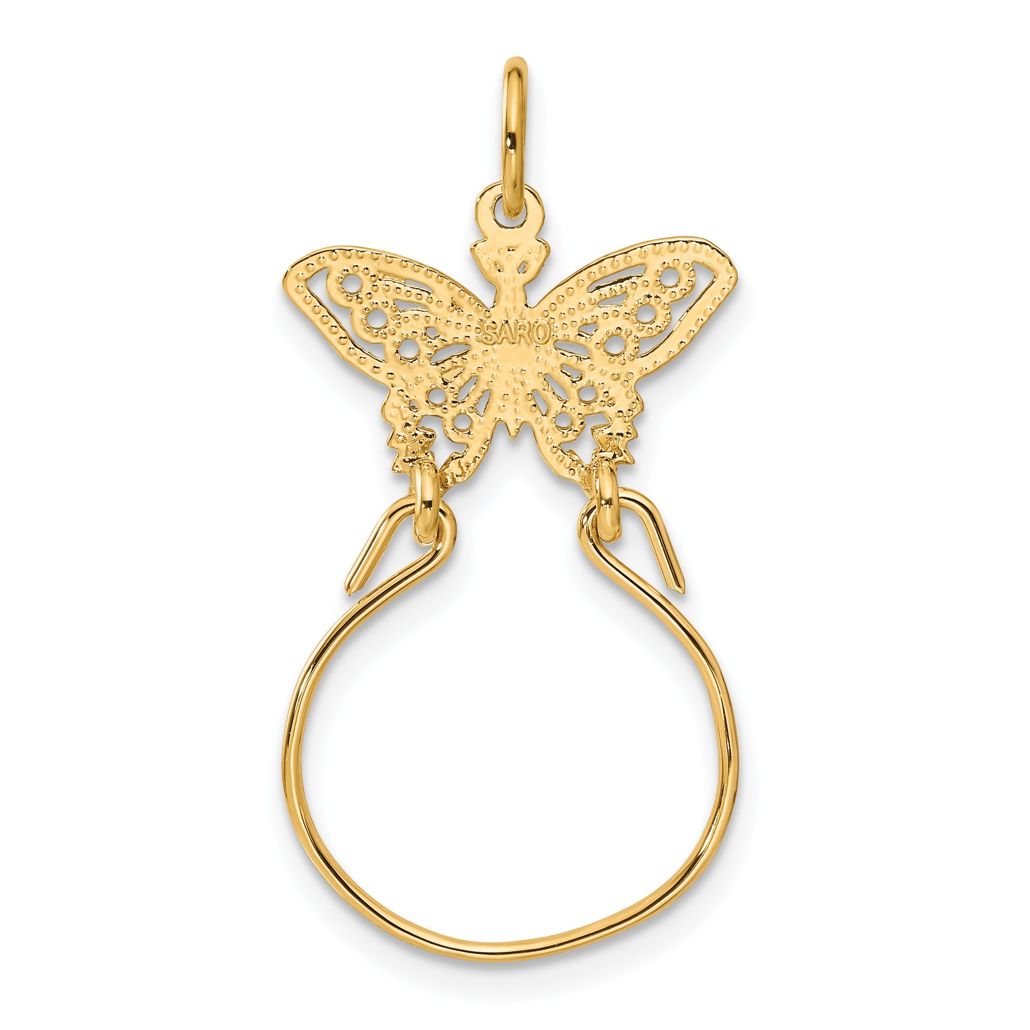 10K Yellow Gold Butterfly Holder Charm