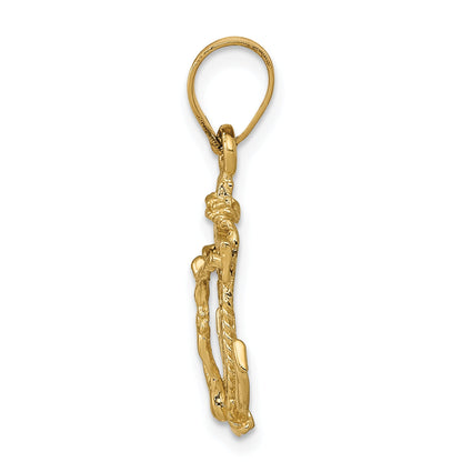 10K Yellow Gold Mariners Cross Pendant