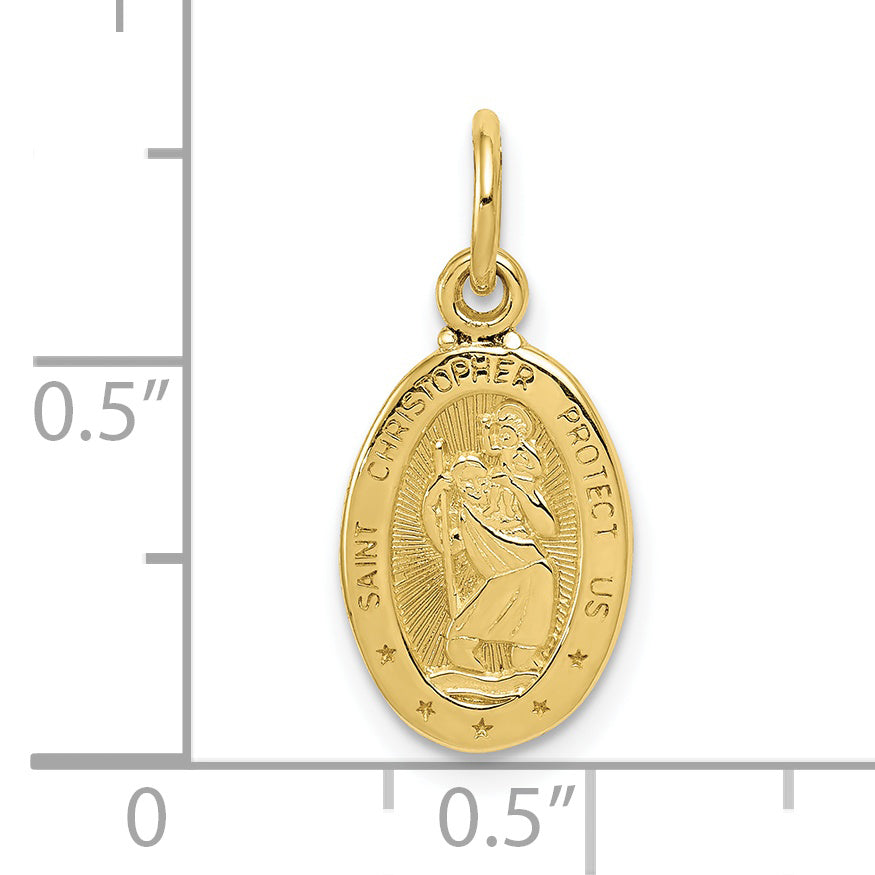 10K Yellow Gold Saint Christopher Medal Charm