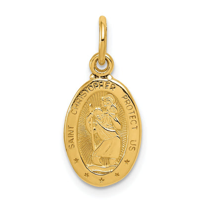10K Yellow Gold Saint Christopher Medal Charm